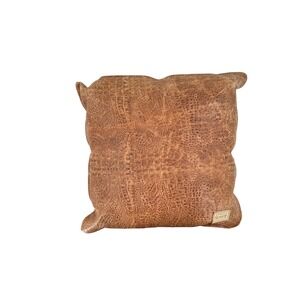 Double D Ranch Home Collection RARE Faux Crocodile Leather Pillow‎ 25x25